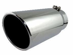 Power exhaust system tip 4in x 5in out x 12in long hex-bolt mirror polished afe power logo